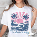 The Beach Is Calling T Shirt Retro Sunset Palm Tree Tee Summer Aesthetic Shirt Graphic Tee – Soft Feel · Trending Graphic Apparel