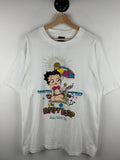 Vintage 90s Betty Boop Bike Week 9639 White Tee Size L Graphic Tee – Aesthetic Look · Must-Have Style