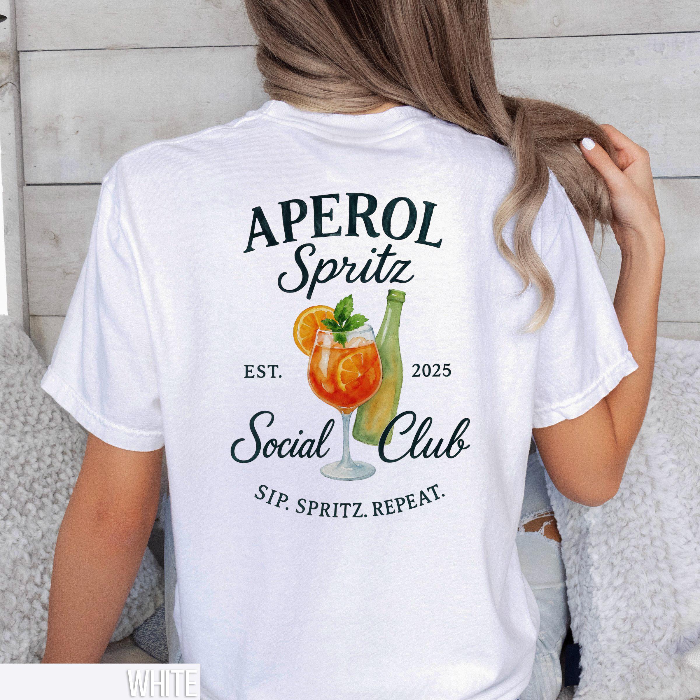 Aperol Spritz Social Club Shirt Vintage Tee Cottage Core Shirt Gift for Her Drink Lover Preppy Clothes Coastal Cowgirl Graphic Tee – Everyday Comfort · Trending Graphic Apparel