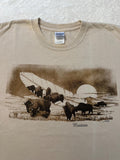 Vintage 2000s Y2K Montana Buffalo Native Feather Sunset Art Graphic T Shirt XXL Graphic Tee – Cozy Vibes · Perfect For Daily Wear