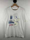 Vintage 90s Pillsbury Dough Boy Go Ahead Push White Tee Size L Graphic Tee – Aesthetic Look · High-Quality Print
