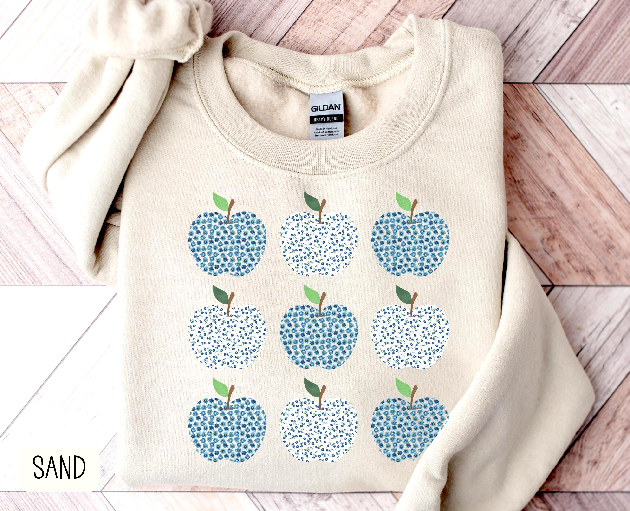 Apple Teacher Sweatshirt Floral Teacher Apple Shirt Apple Bweatshirt Back to School Gift for Teacher Sweatshirt – Feel-Good Design · Top Pick For Any Outfit