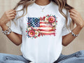 Floral USA Flag Shirt Patriotic 4th of July Shirt Cute 4th of July Shirt Women Feminine USA T Shirt America Floral Tee USA T Shirt Graphic Tee – Easygoing Wear · High-Quality Print