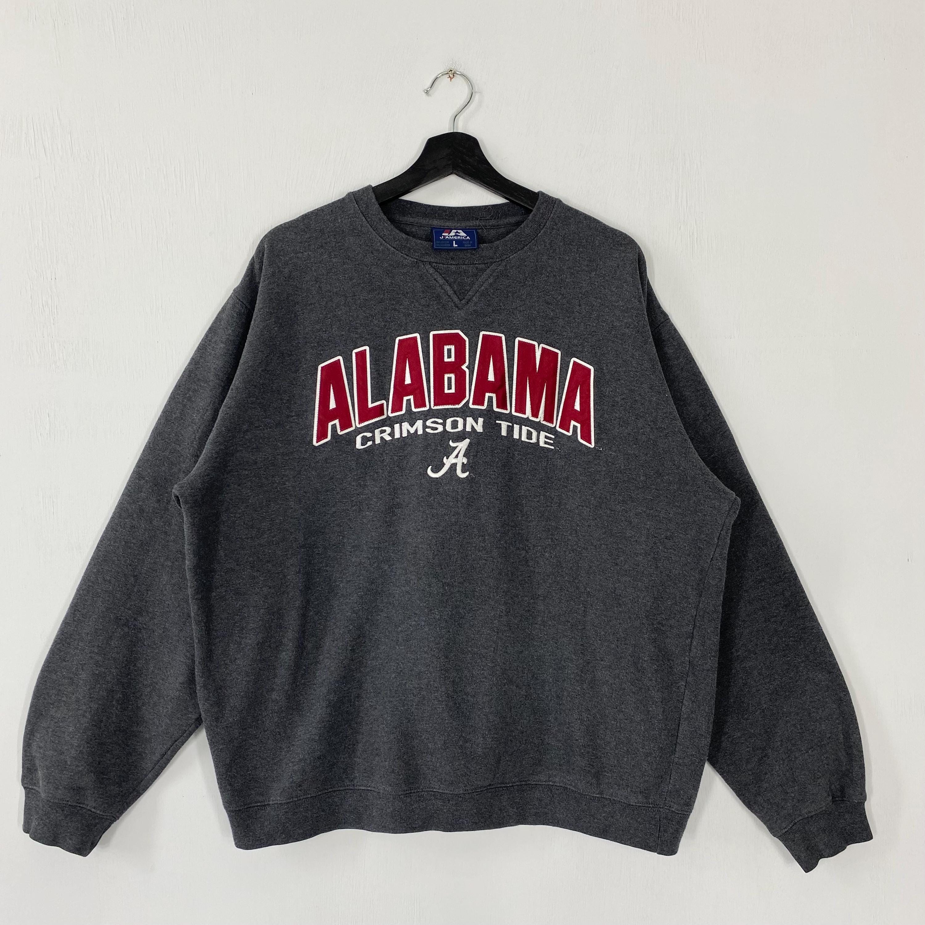 Vintage University Alabama Sweatshirt University Alabama Crewneck Alabama Sweater Pullover Alabama Crimson Tide Embroidered Logo Grey Large Sweatshirt – Cozy Vibes · Great Gift For Fans