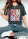 Retro Comfort Sunshine Women T shirt Beach Life Shirt Aesthetic Summer Vacay Gift Distressed Beach Mom Tee Sun Shine Crewneck Graphic Tee – Cozy Vibes · High-Quality Print