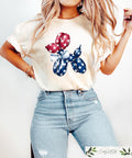 Patriotic Dog Balloon T shirt Coquette Bow 4th Of July Shirt USA Flag Crewneck Women39s Independence Day Gift Funny Dog Balloon Shirt Graphic Tee – Feel-Good Design · Great Gift For Fans