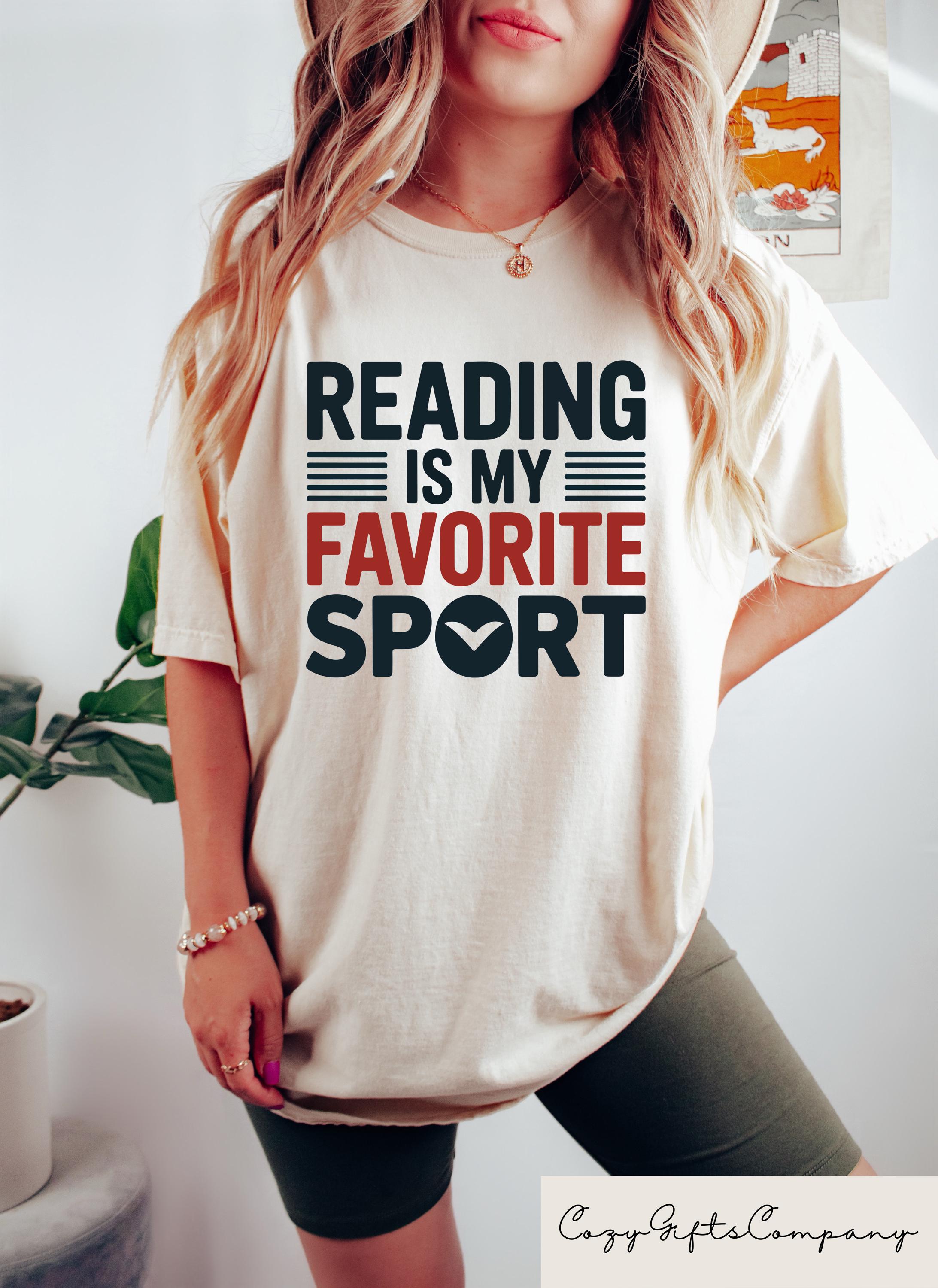 Retro Comfort Reading T shirt Reading Is My Favorite Sport Shirt Bookish Women Sweatshirt Book Reader Gift English Teacher Crewneck Sweatshirt – Easygoing Wear · Must-Have Style