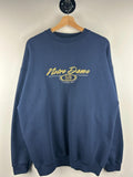 Vintage 90s Notre Dame Fighting Irish Football Embroidered Navy Crewneck Size L Graphic Tee – Easygoing Wear · Trending Graphic Apparel
