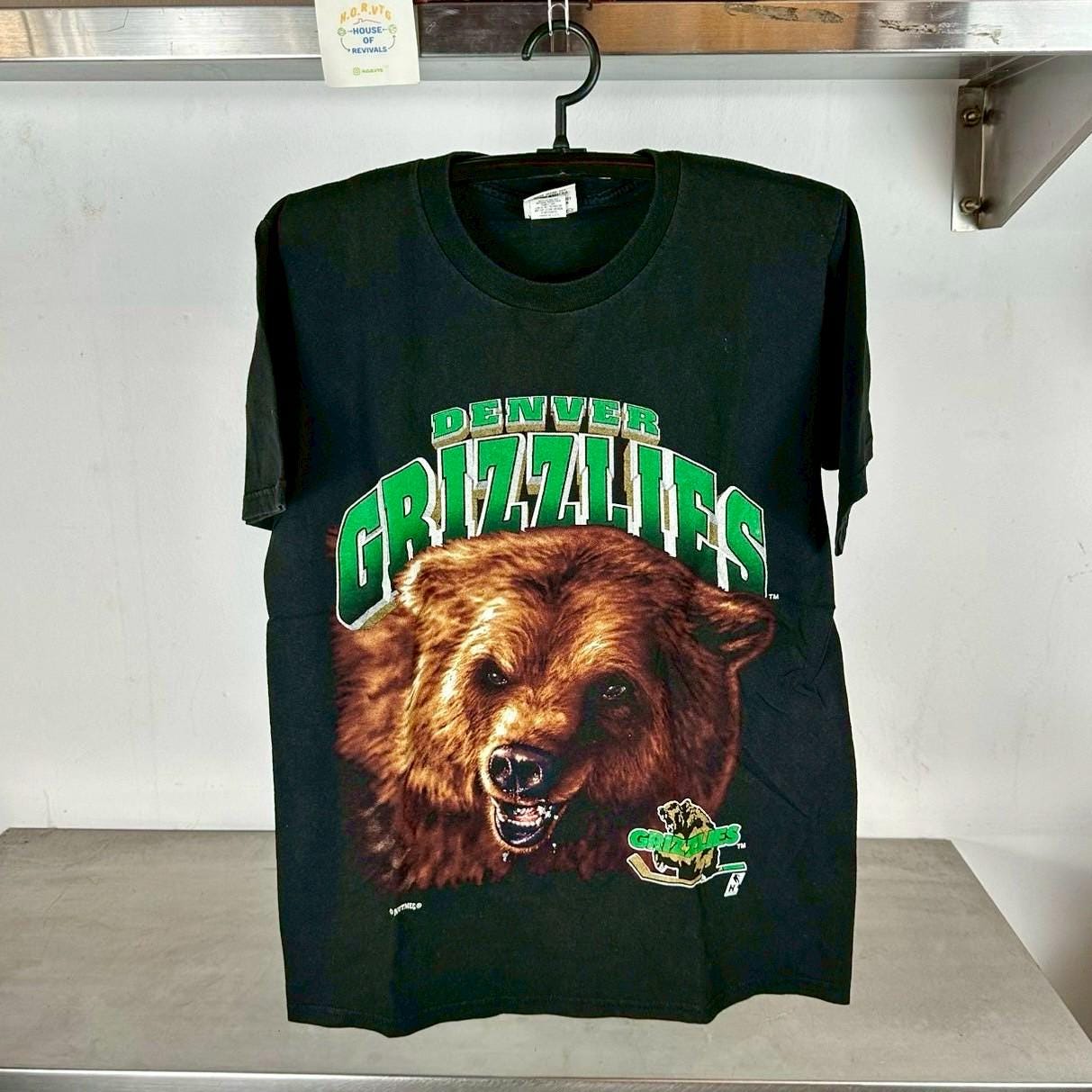 Vintage 90s Denver Grizzlies Big Face IHL Large T shirt Graphic Tee – Premium Graphic · High-Quality Print