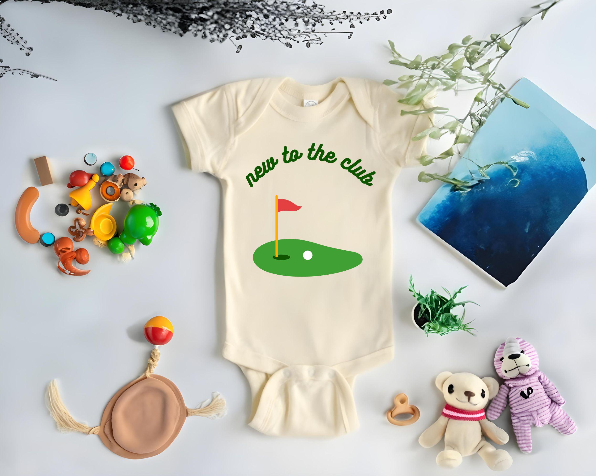Golf Baby Bodysuit Father39s Day Gift for Dad New to the Club Bodysuit Cute Baby Outfit Golf Themed Baby Shower GiftOnesie Birthday Gift Graphic Tee – Everyday Comfort · Perfect For Daily Wear