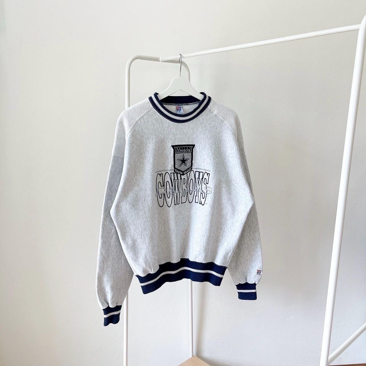 Vintage 90s Dallas Cowboys NFL football vintage The game embroidery gray sweatshirt M Sweatshirt – Fan Favorite · Great Gift For Fans