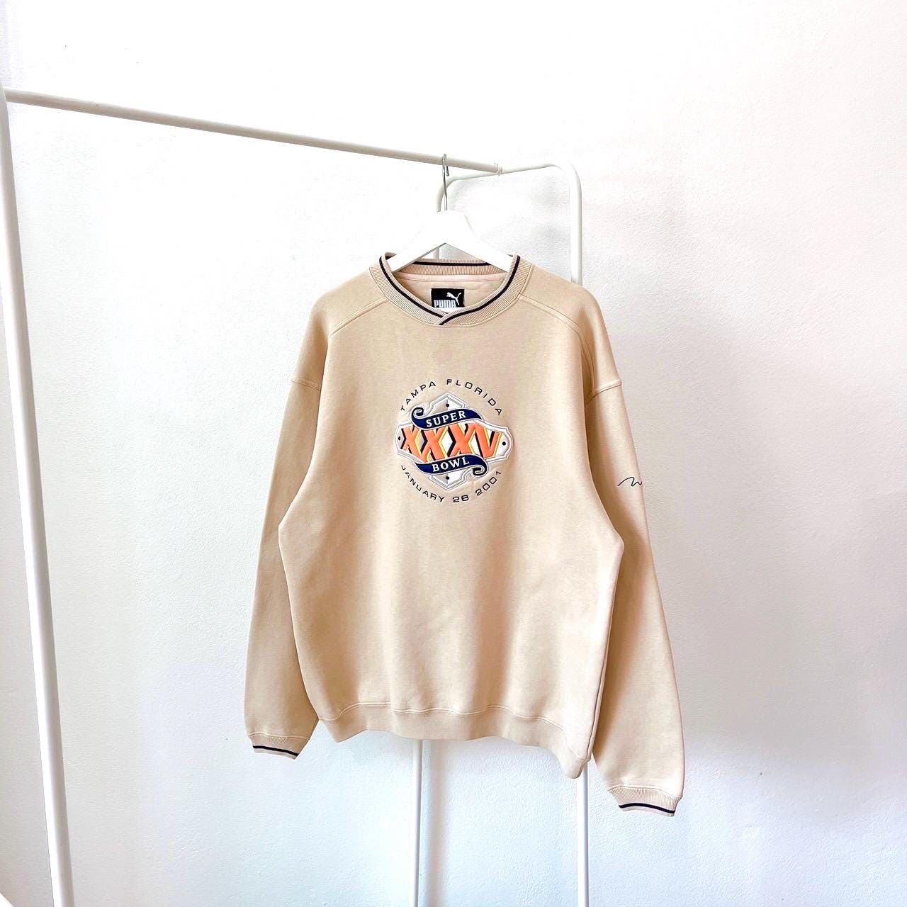 Vintage 00s Super Bowl 2001 NFL vintage Puma embroidery light brown sweatshirt L Sweatshirt – Everyday Comfort · High-Quality Print