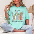 Second Grade Teacher Shirt Teacher Tee 2nd Grade T Shirt Back to School Books Flowers Appreciation Gift for Teacher Graphic Tee – Aesthetic Look · High-Quality Print