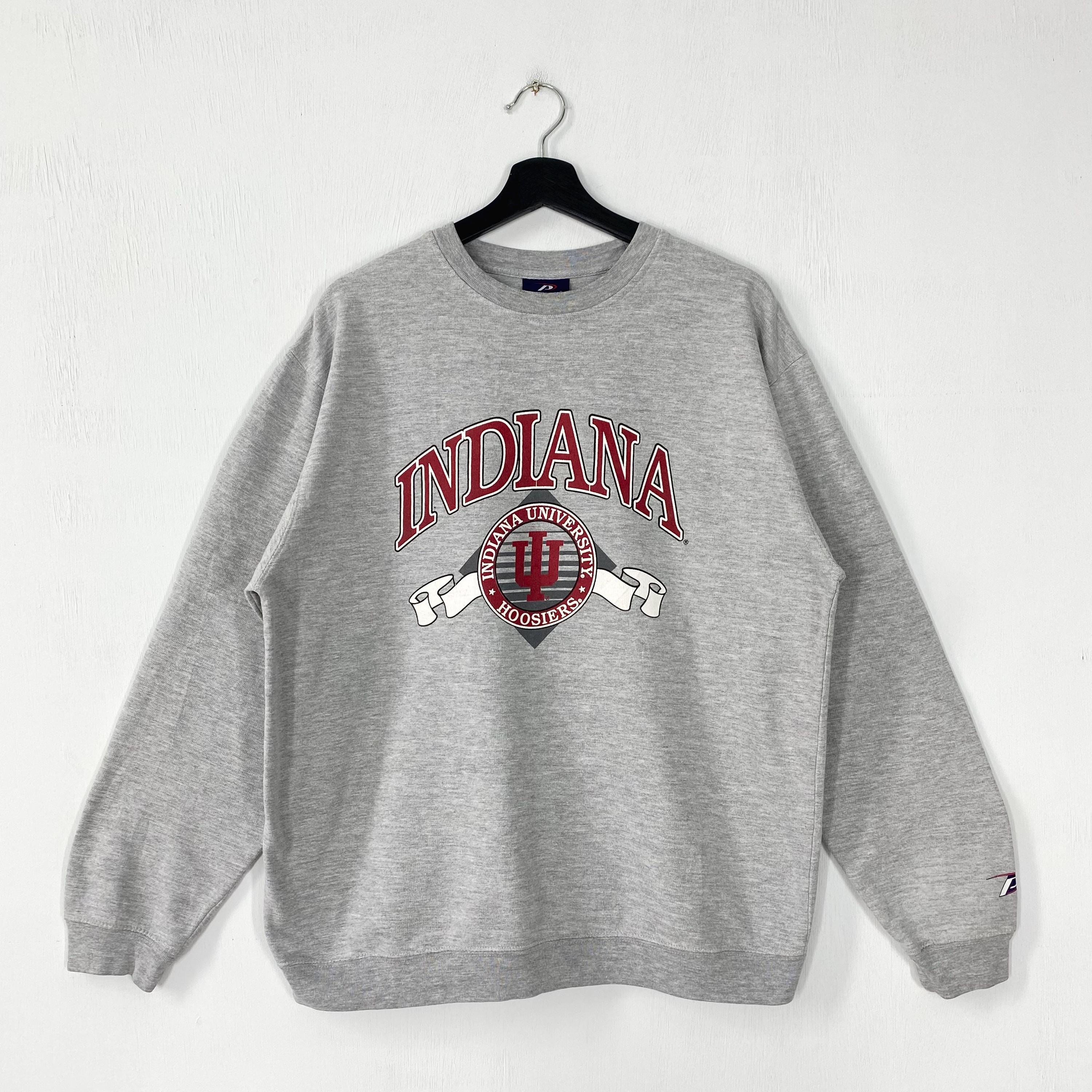 Vintage Indiana University Sweatshirt Indiana University Crewneck Indiana Sweater Pullover Indiana Hoosiers Print Logo Grey Large Sweatshirt – Cozy Vibes · Great Gift For Fans