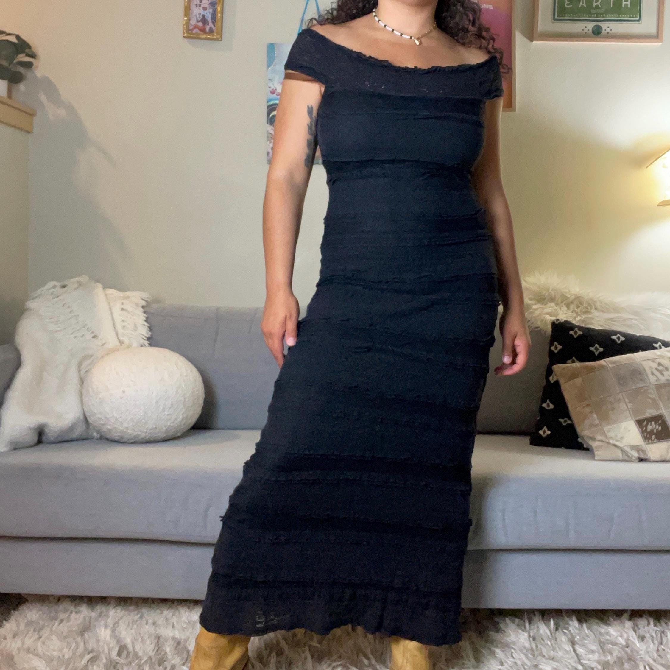 y2k vintage 00s black lace maxi dress off shoulder size m medium Graphic Tee – Feel-Good Design · Great Gift For Fans