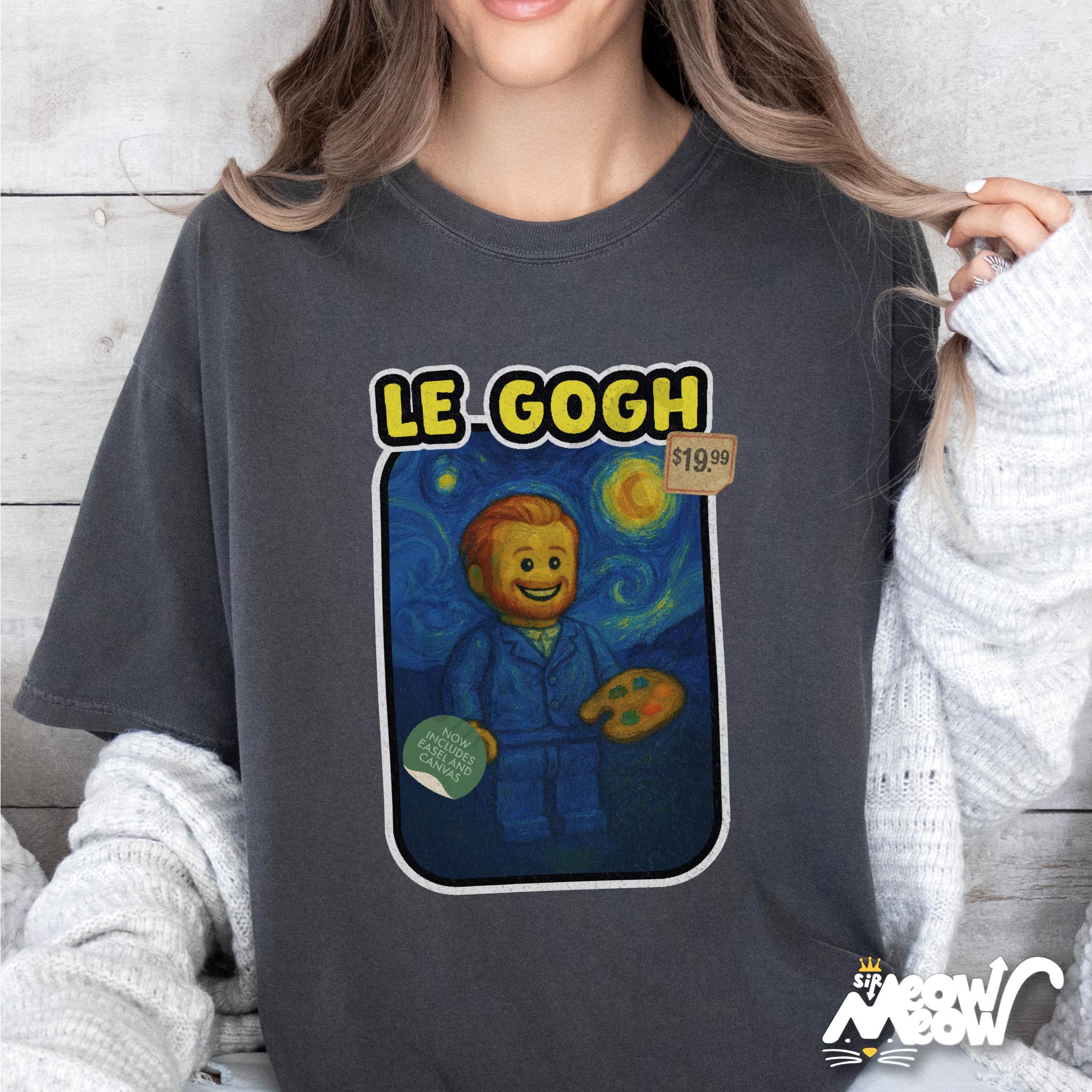 Le Gogh T Shirt Block Art Van Gogh Parody Tee Retro Starry Night Graphic Artist Gift Graphic Tee – Warm & Stylish · Great Gift For Fans