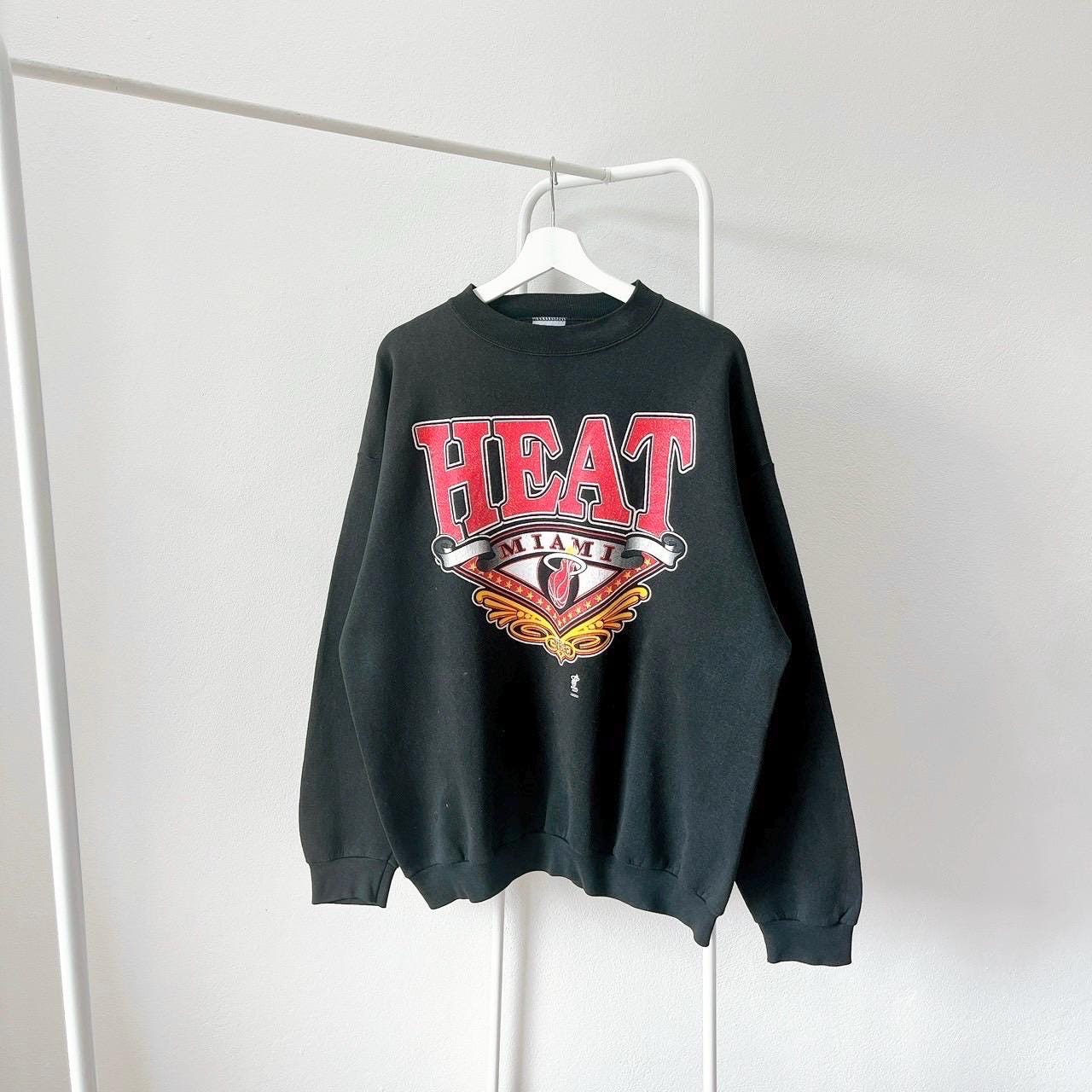 Vintage 90s Miami Heat NBA vintage Logo 7 made in USA black sweatshirt XL Sweatshirt – Soft Feel · Must-Have Style