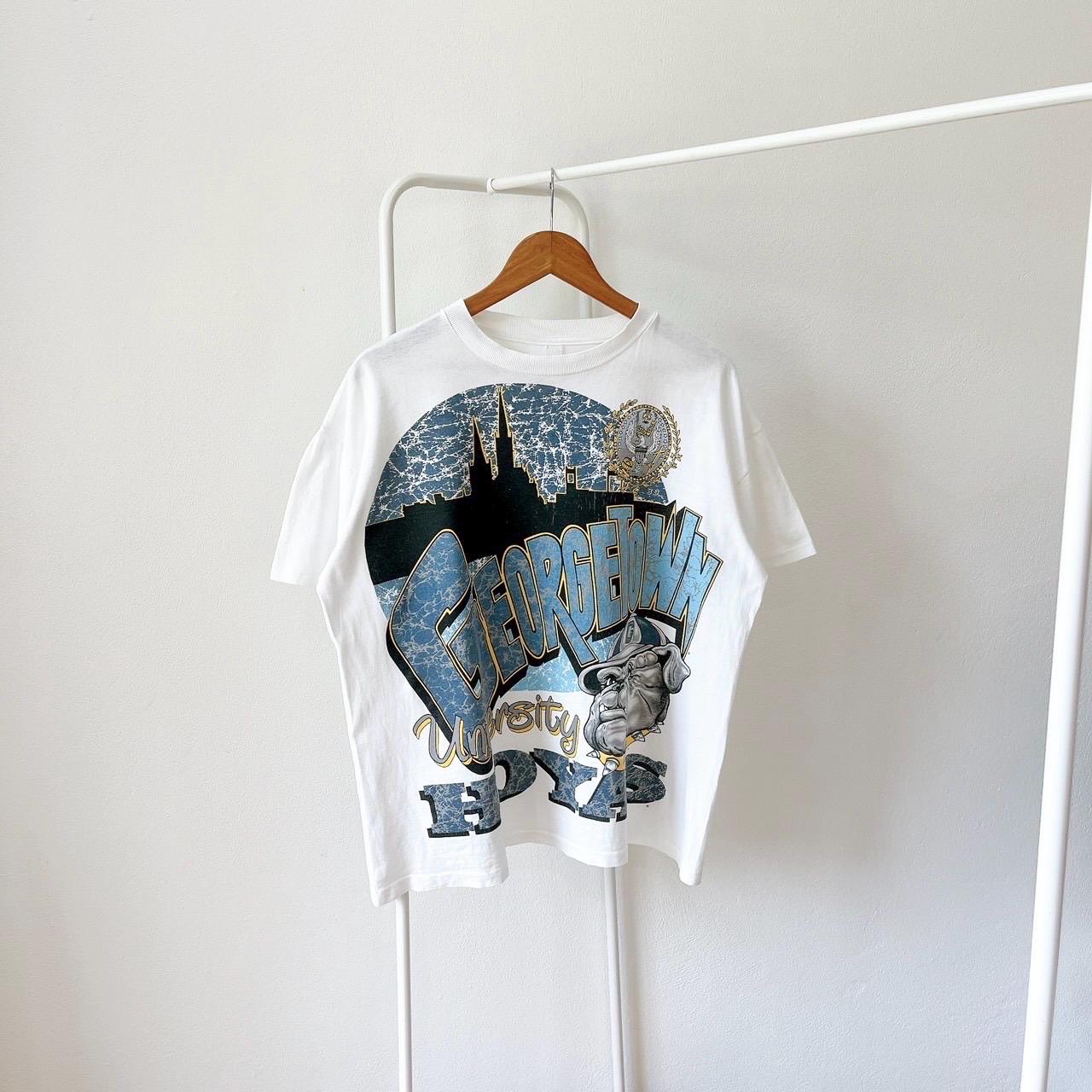 Vintage 90s Georgetown Hoyas NCAA vintage white t shirt L Graphic Tee – Fan Favorite · High-Quality Print