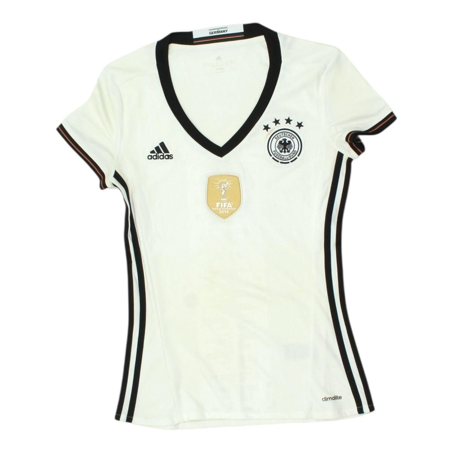 Germany Womens Home Shirt 201617 Adidas VNeck Football Jersey White Kit Jersey – Cozy Vibes · Perfect For Daily Wear