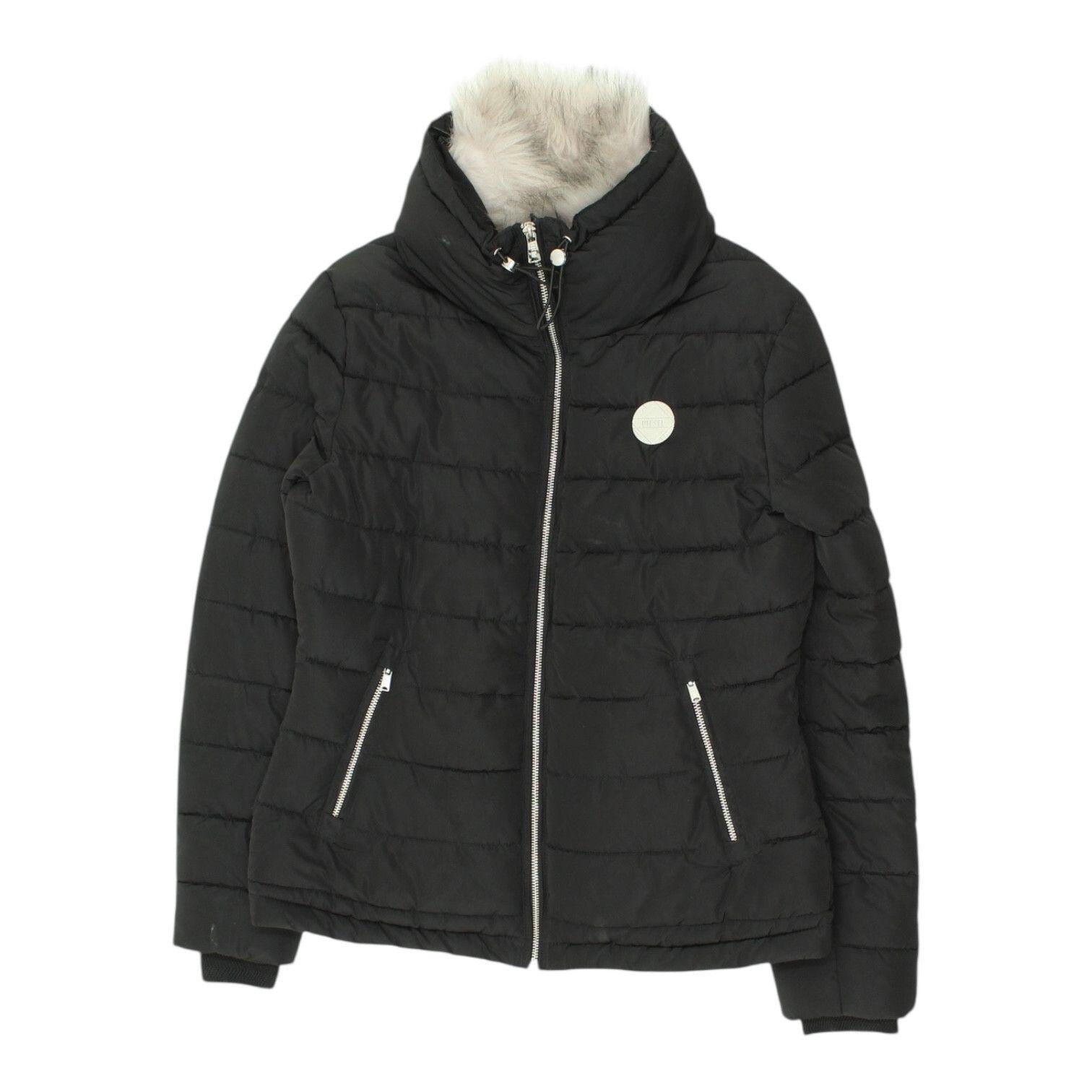 Diesel Womens Padded Jacket Vintage Black Designer Full Zip Outerwear Graphic Tee – Cozy Vibes · Top Pick For Any Outfit