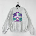 Vintage 90s Boston Sweatshirt Boston City Crewneck Massachusetts Sweater Pullover Boston Massachusetts Print Logo Grey Large Sweatshirt – Easygoing Wear · Top Pick For Any Outfit