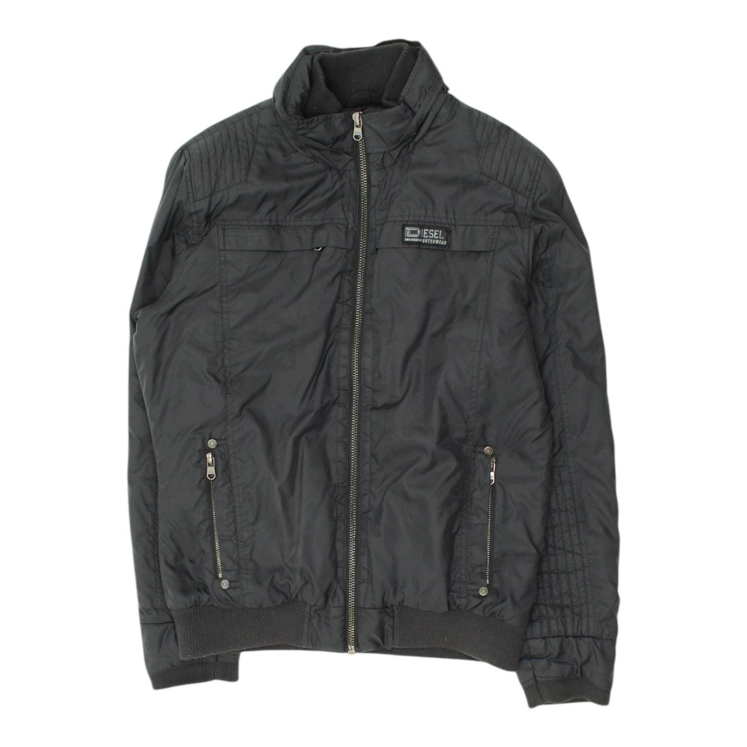 Diesel Mens Quilted Jacket Casual Black Designer Bomber Style Full Zip Graphic Tee – Fan Favorite · Great Gift For Fans