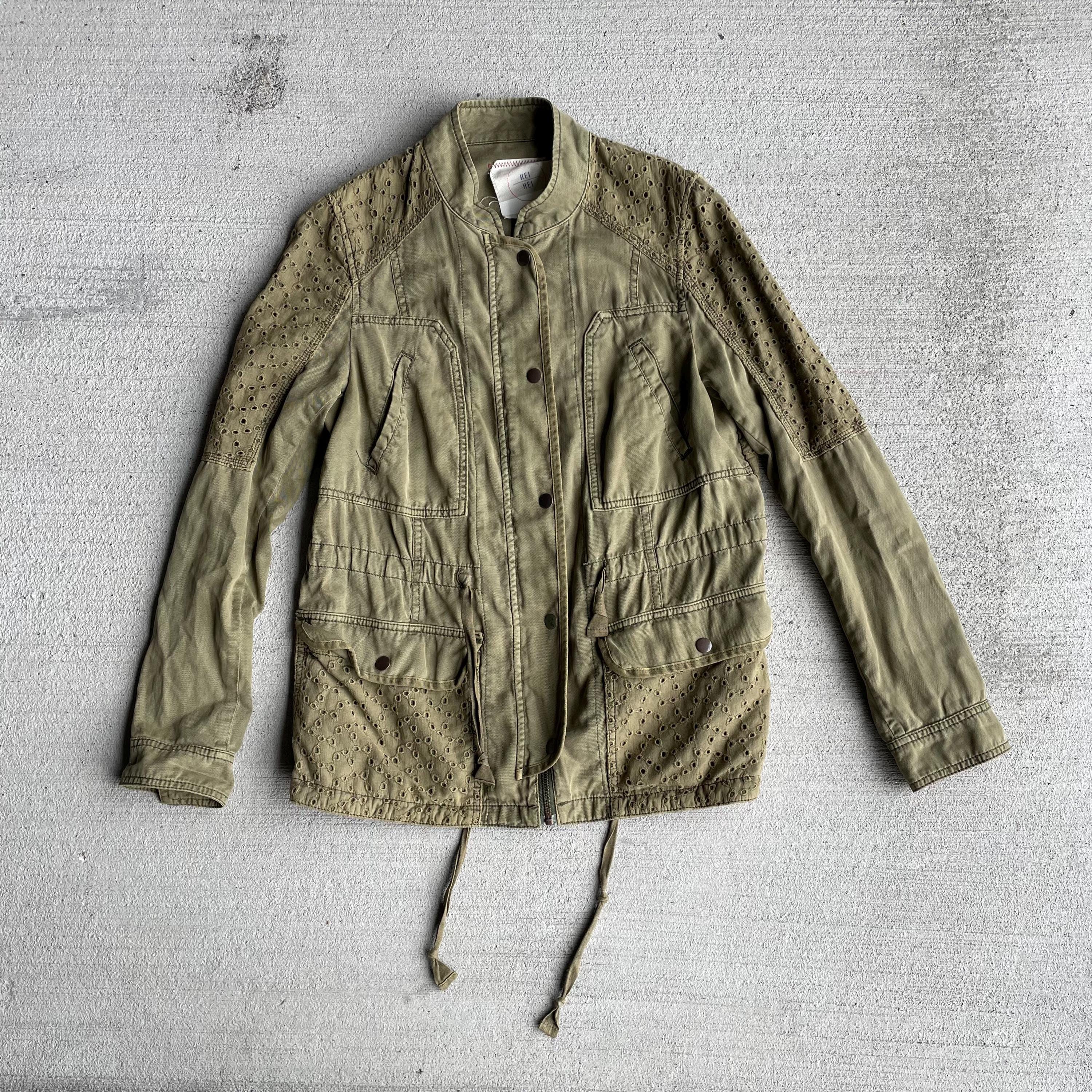 anthropologie hei hei green cago miliatery jacket with eyelet details boho size s small Graphic Tee – Easygoing Wear · High-Quality Print