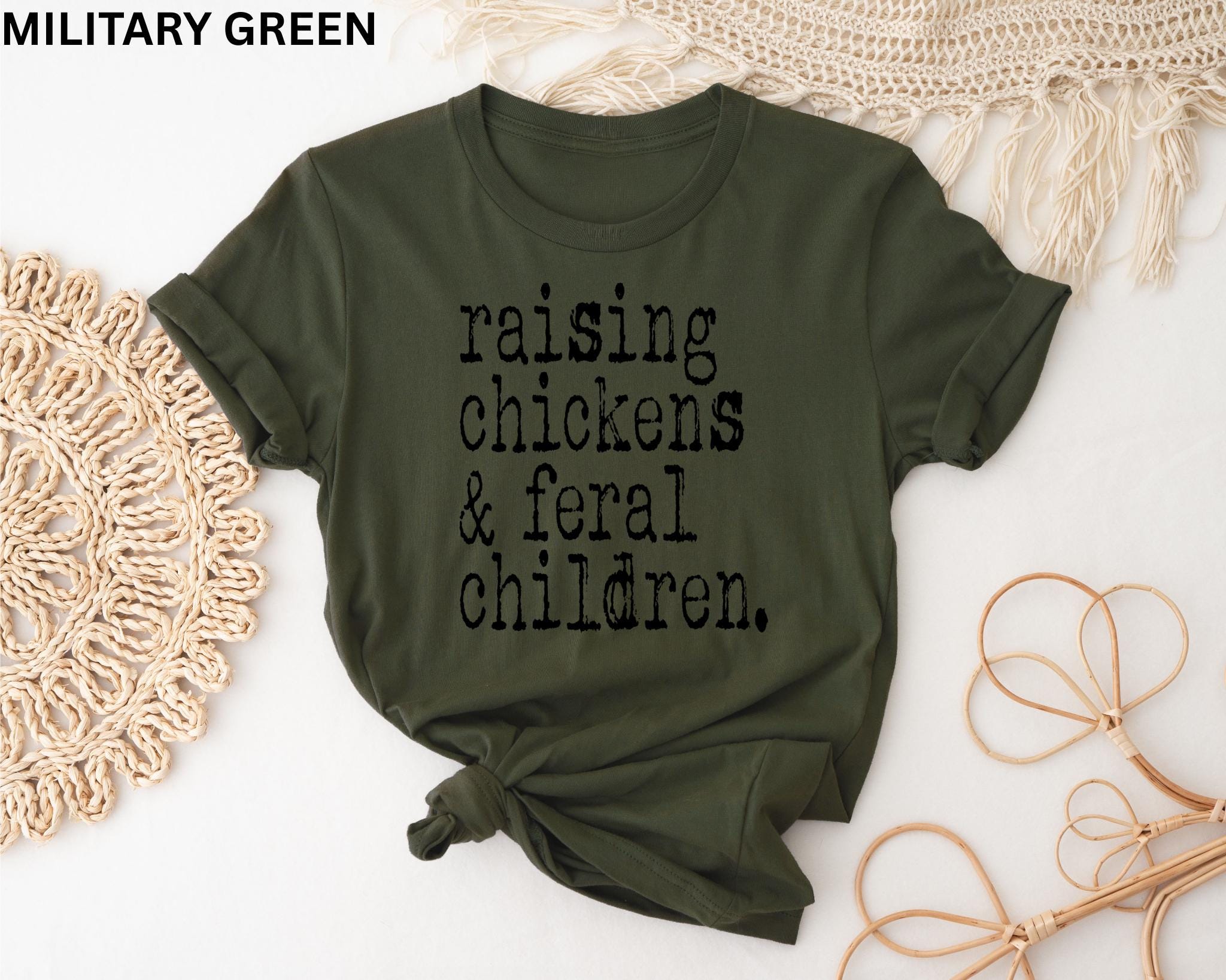 Raising Chickens And Feral Children Shirt Funny Farmer Mama Shirt Chicken Farmer ShirtMother39s Day ShirtFarm Life Mama ShirtFunny Shirt Graphic Tee – Fan Favorite · Must-Have Style