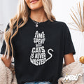 Time Spent With Cats Shirt Cat Lover Quote Tee Minimalist Cat Silhouette Gift for Cat Mom Graphic Tee – Bold Style · Trending Graphic Apparel