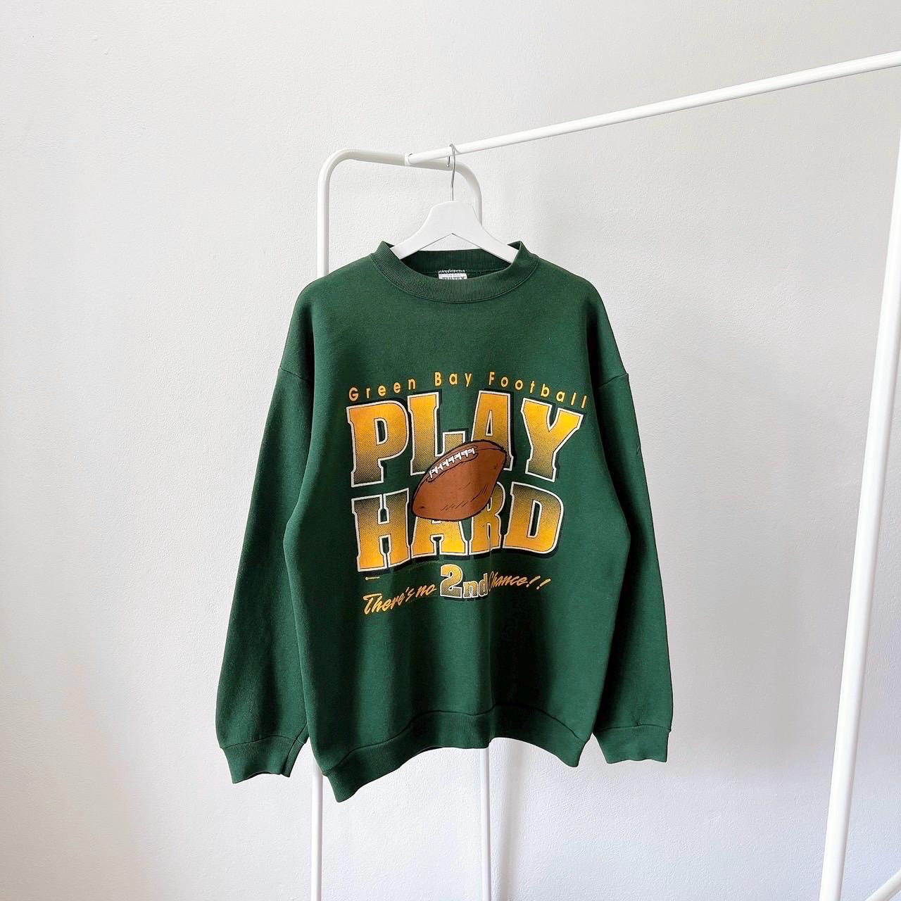 Vintage 90s Green Bay Packers NFL football vintage Tultex green sweatshirt L Sweatshirt – Warm & Stylish · High-Quality Print