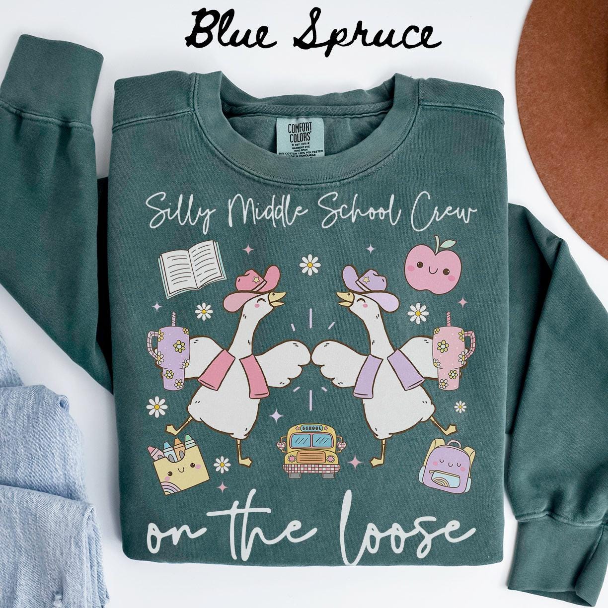 Comfort Colors Middle School Squad Sweatshirt Teacher Team Crewneck Back to School Shirt Middle School Department Sweatshirt – Aesthetic Look · High-Quality Print
