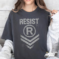 Resist T Shirt Grunge Military Inspired Graphic Tee Bold Symbolic Shirt for Activists and Rebels Graphic Tee – Premium Graphic · Perfect For Daily Wear