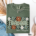 Personalized Teacher Shirt Teacher Tee Custom T Shirt Back to School Retro Flower Appreciation Gift for Teacher Graphic Tee – Easygoing Wear · Trending Graphic Apparel