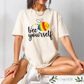 Retro Comfort Pride T shirt Bee Yourself Shirt Funny LGBTQ Pride Outfit Pride Month Gift Equality Shirt Human Rights Crewneck Graphic Tee – Fan Favorite · Top Pick For Any Outfit