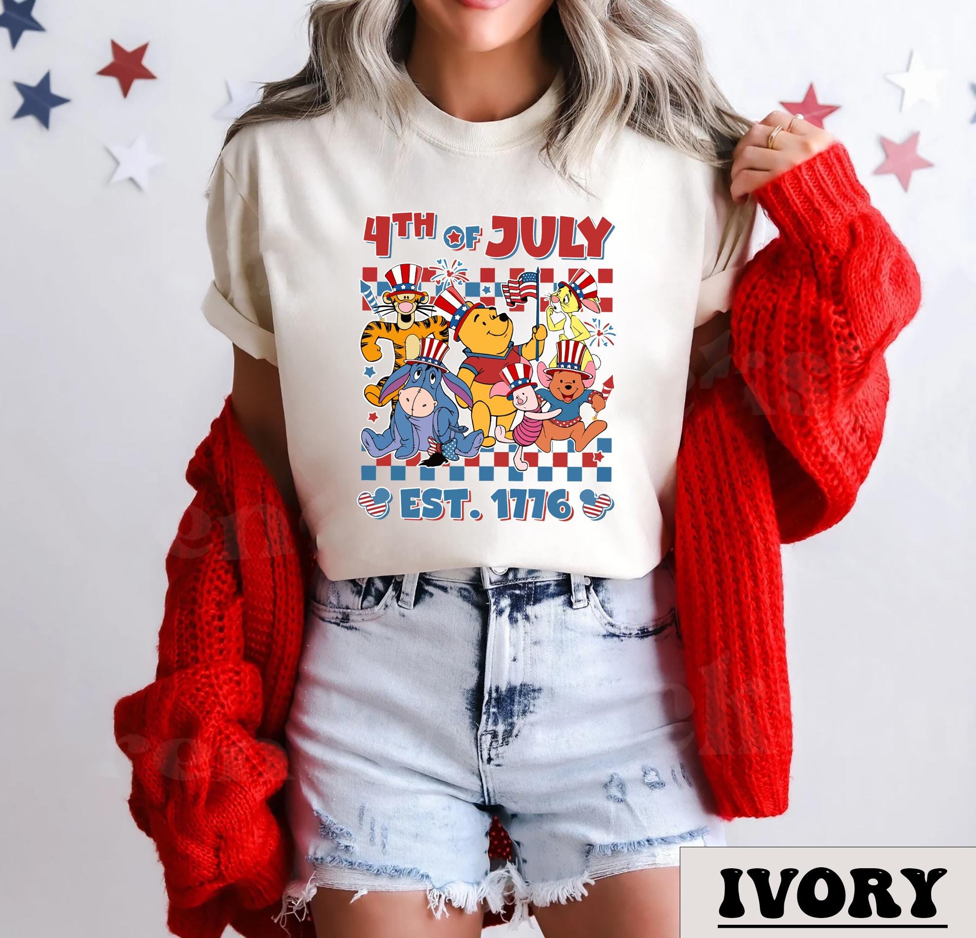 Winnie The Pooh Usa Flag Tee Disney 4Th Of July T shirt Stars And Stripes Disneyland Independence Day American Freedom Graphic Tee – Bold Style · Trending Graphic Apparel