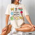Kindergarten Teacher Shirt Kindergarten T Shirt Back to School Supplies Coquette Doodle Tee Whimsical Teacher Gift Graphic Tee – Soft Feel · Perfect For Daily Wear