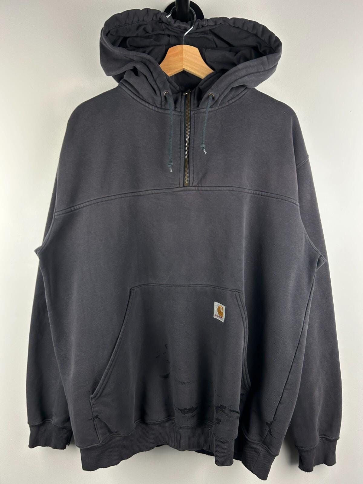 Vintage Carhartt Quarter Zip Black Hoodie Size L Hoodie – Bold Style · Trending Graphic Apparel