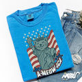 A Meow ica Cat T Shirt Patriotic Kitty Statue Tee Funny Fourth of July Shirt USA Cat Pun Graphic Graphic Tee – Fan Favorite · Must-Have Style