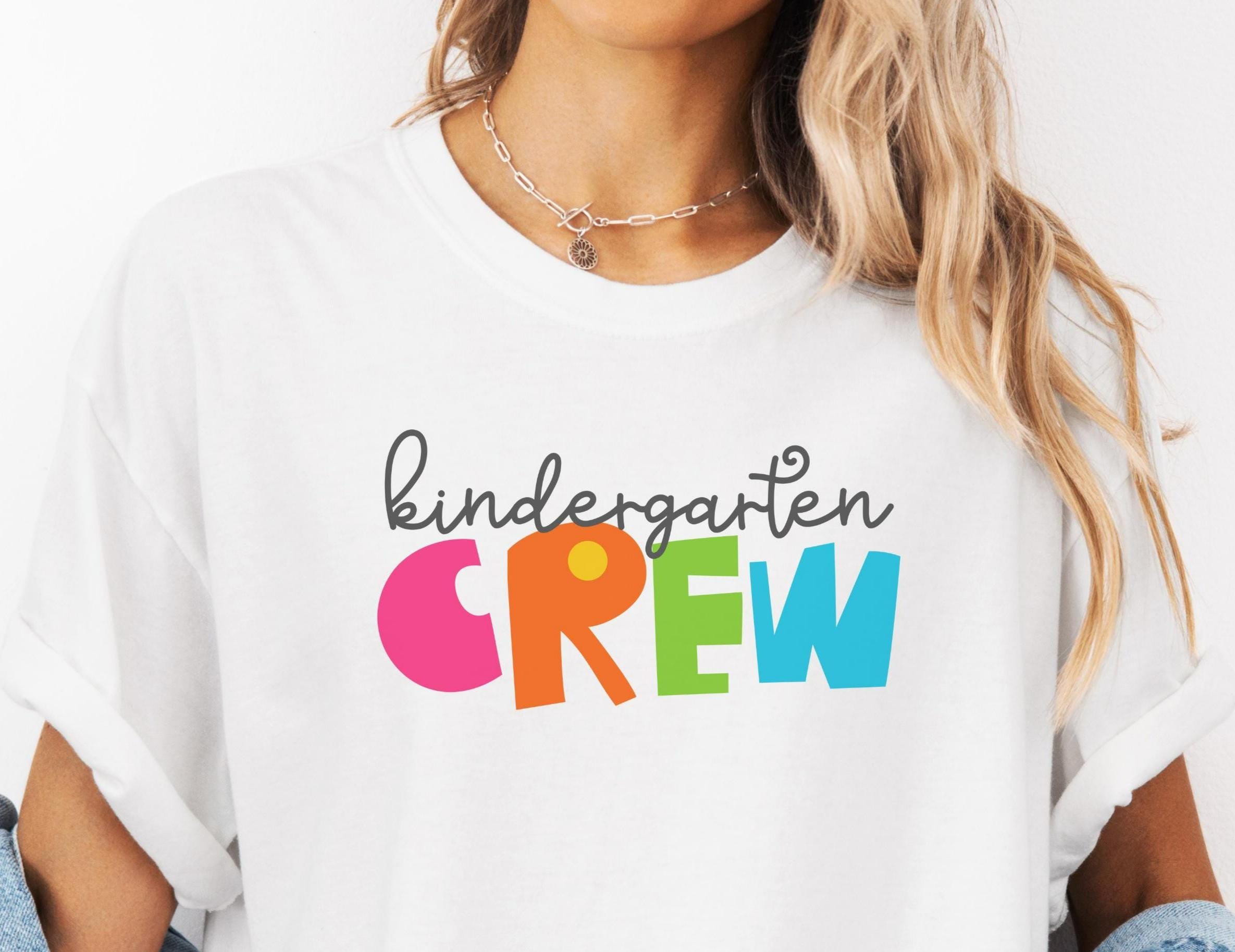 Kindergarten CREW Shirt Tee Back to School Kindergarten Teacher Team Shirts New Teacher Gift Teacher Tee Kinder Team Shirt Graphic Tee – Bold Style · Perfect For Daily Wear