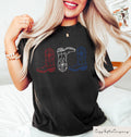 Retro Comfort Fourth Of July Tshirt Red White And Blue Cowgirl Boots Shirt Howdy Western 4th Of July Gift Patriotic Country Girl Crewneck Graphic Tee – Feel-Good Design · High-Quality Print