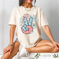 Retro Comfort 4th Of July Shirt Groovy Fourth Of July T shirt Women39s Independence Day Gift USA Peace Shirt Stars And Stripes Outfit Graphic Tee – Bold Style · Perfect For Daily Wear