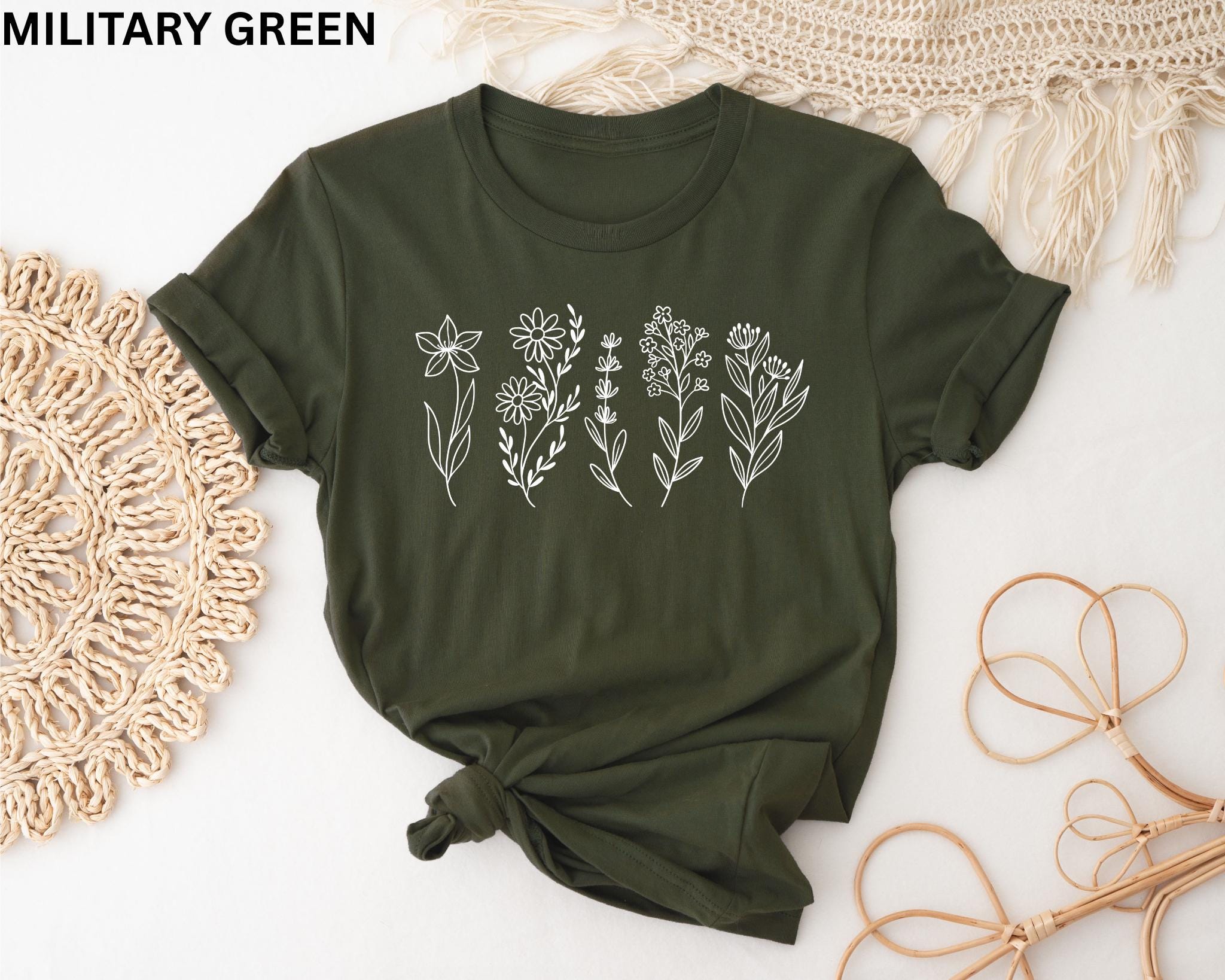 Flower Shirt Gift For Her Flower Shirt Aesthetic Floral Graphic Tee Floral Shirt Flower T shirt Wild Flower Shirt Women shirt trendy Graphic Tee – Feel-Good Design · Perfect For Daily Wear