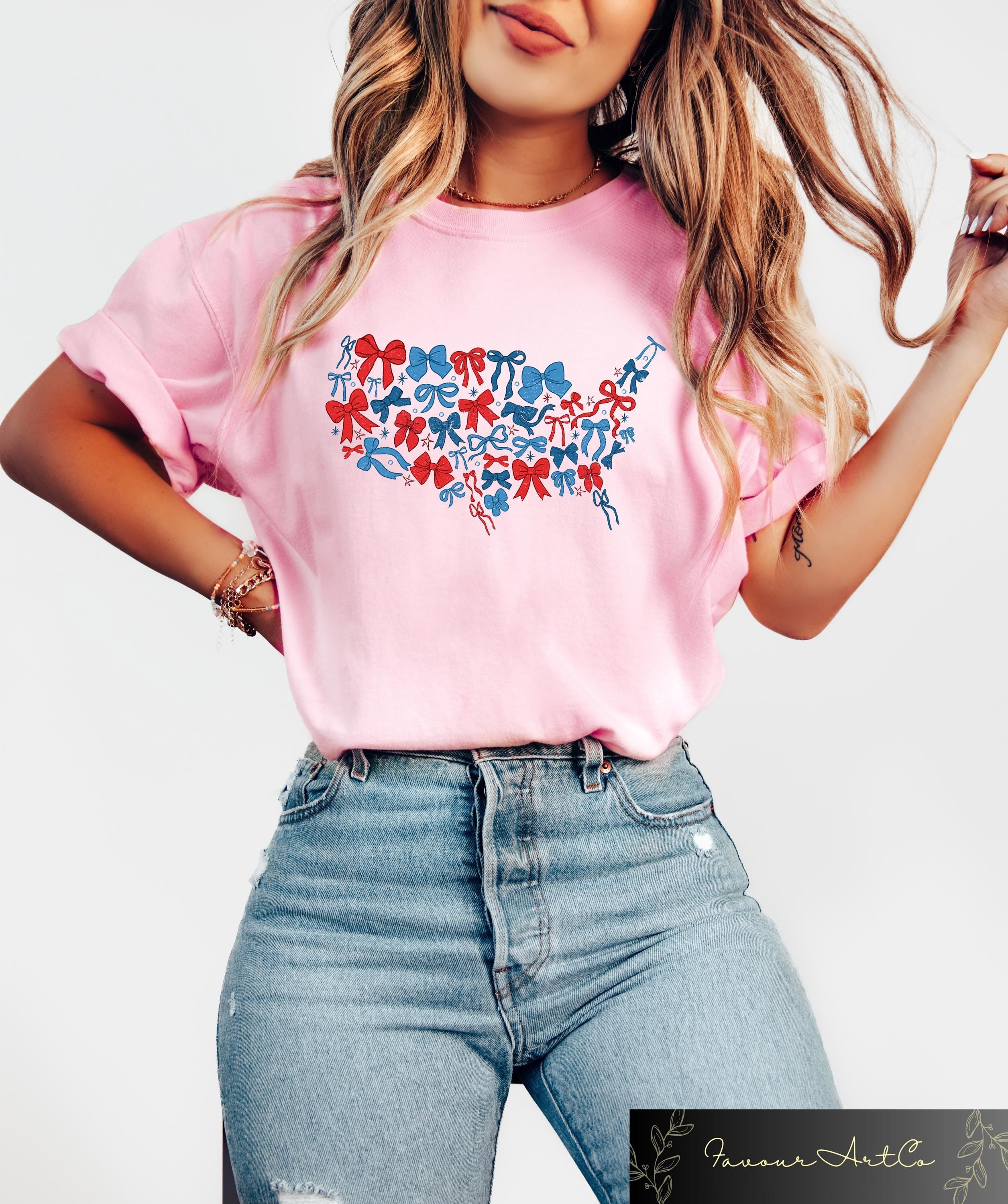 Retro Comfort America Map T shirt Coquette USA Map Shirt Women39s 4th Of July Gift Coquette Bow America Tee Independence Day Outfit Graphic Tee – Easygoing Wear · Trending Graphic Apparel