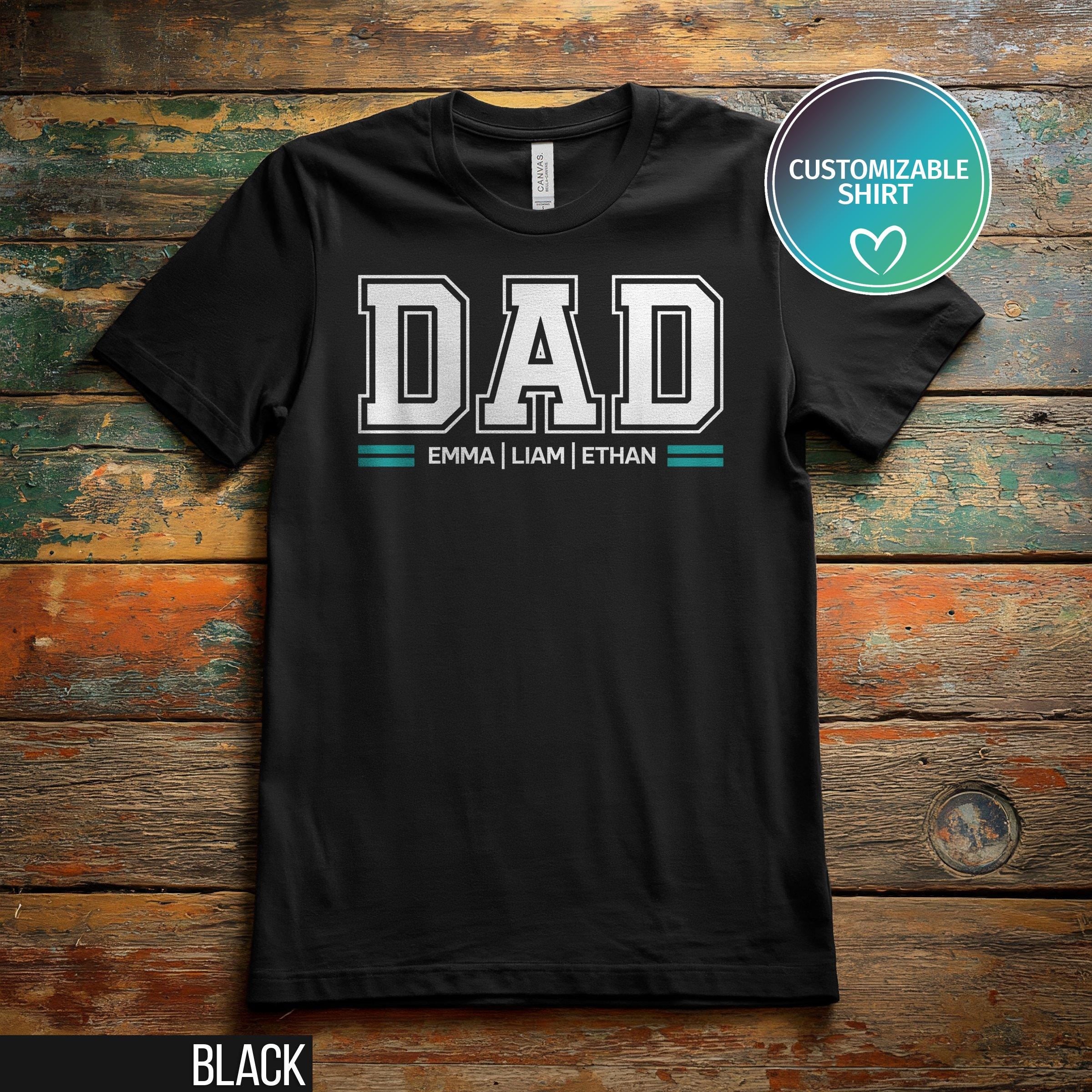 Custom Dad Shirt With Kids Names Personalized Dad Shirt Dad T Shirt New Dad Shirt Birthday Gift Dad Tee Fathers Day Shirt Daddy Shirt Graphic Tee – Everyday Comfort · Perfect For Daily Wear