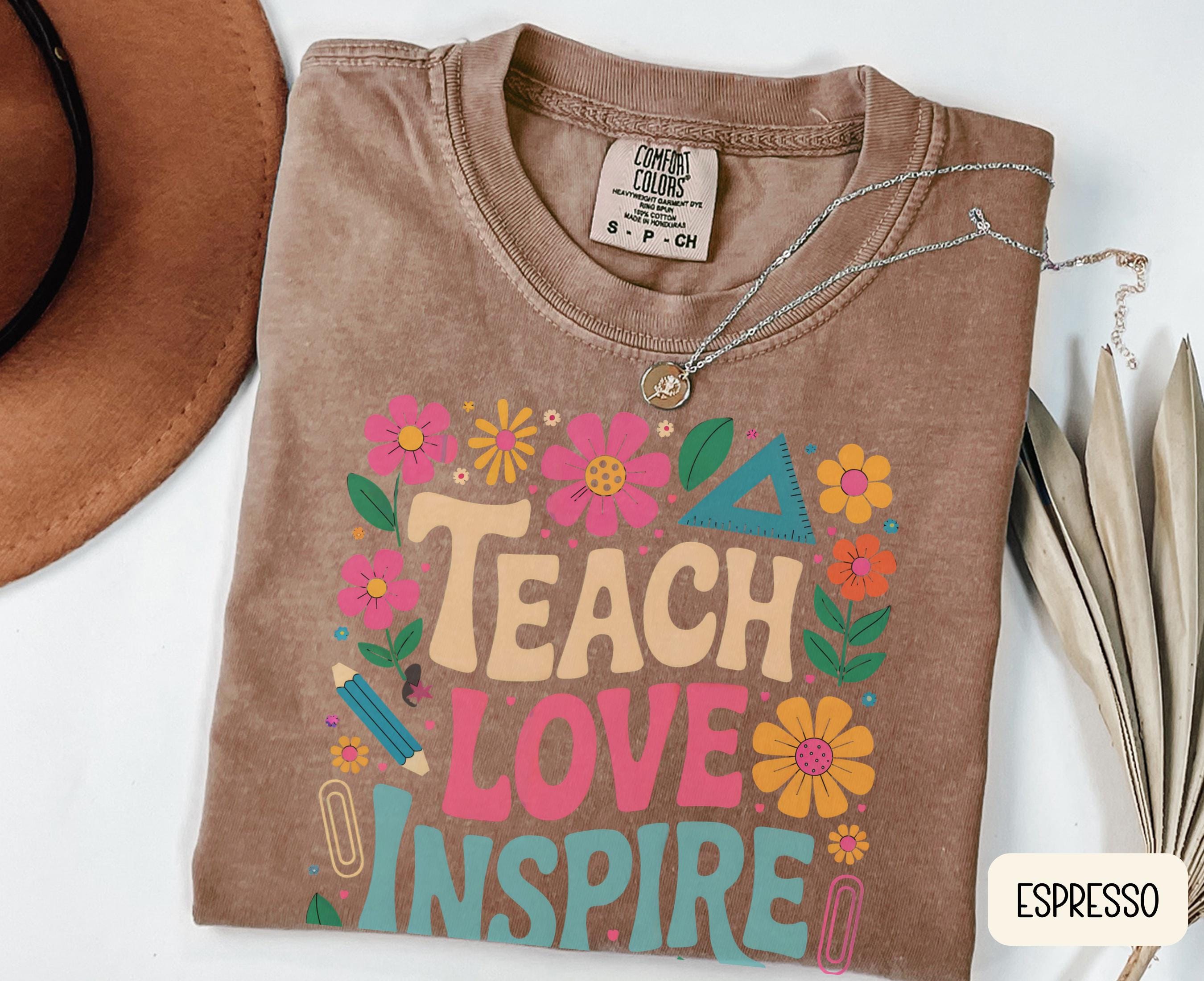 Teach Love Inspire Shirt Inspirational Teacher Gift Boho Teacher Shirt Retro Teacher T Shirt Teacher Appreciation GIft Graphic Tee – Cozy Vibes · Great Gift For Fans