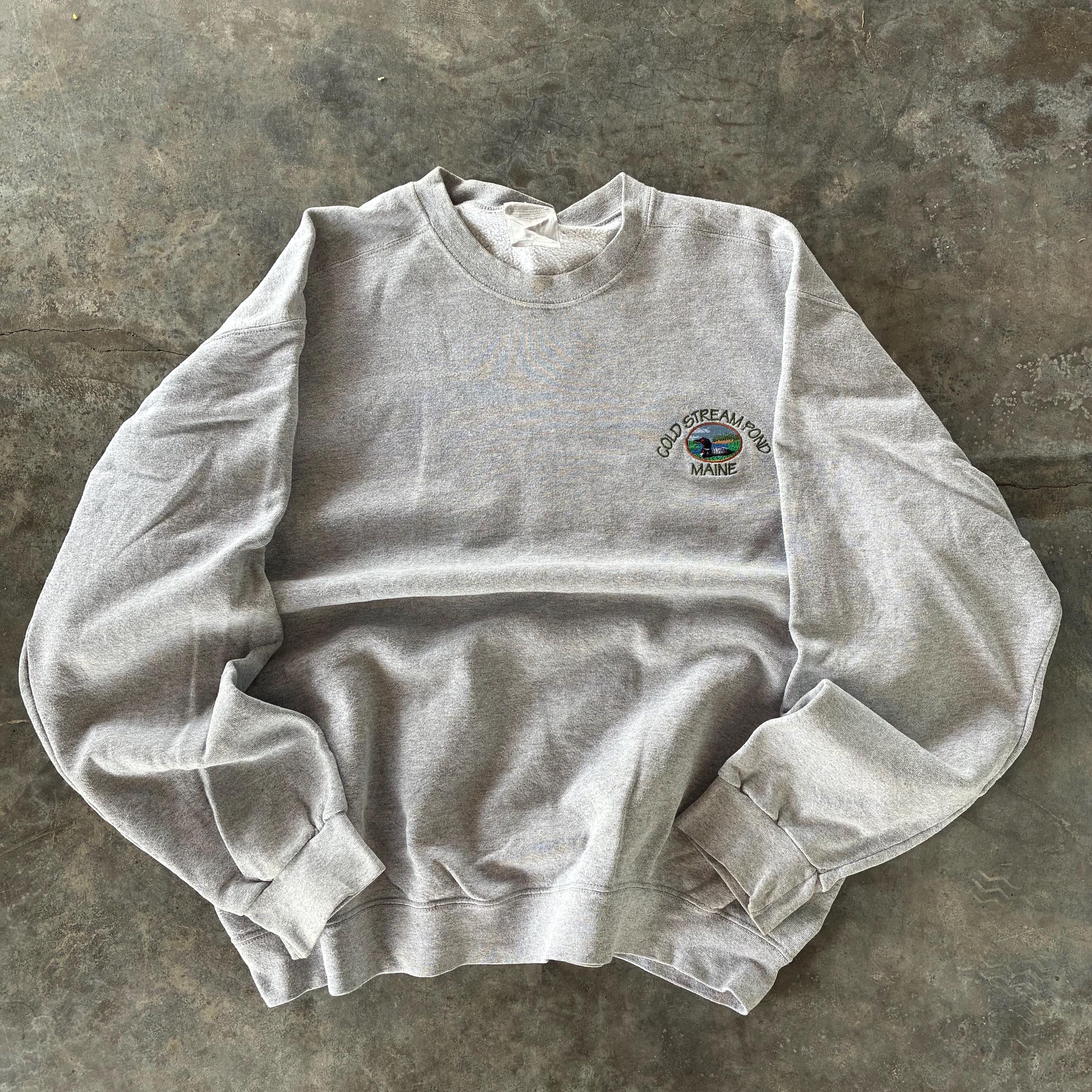 Vintage 90s Cold Stream Pond Maine Small Logo Embroidered Crewneck Pullover Baggie Sweatshirt Animal Vintage Duck Graphic Gray Size X Large Sweatshirt – Bold Style · High-Quality Print