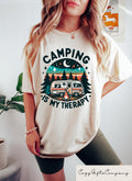 Camping Is My Therapy T shirt Funny Camping Shirt Outdoorsy Nature Lover Crewneck Funny Camper Gift Camping Crew Shirt Hiking Tee Graphic Tee – Feel-Good Design · Trending Graphic Apparel