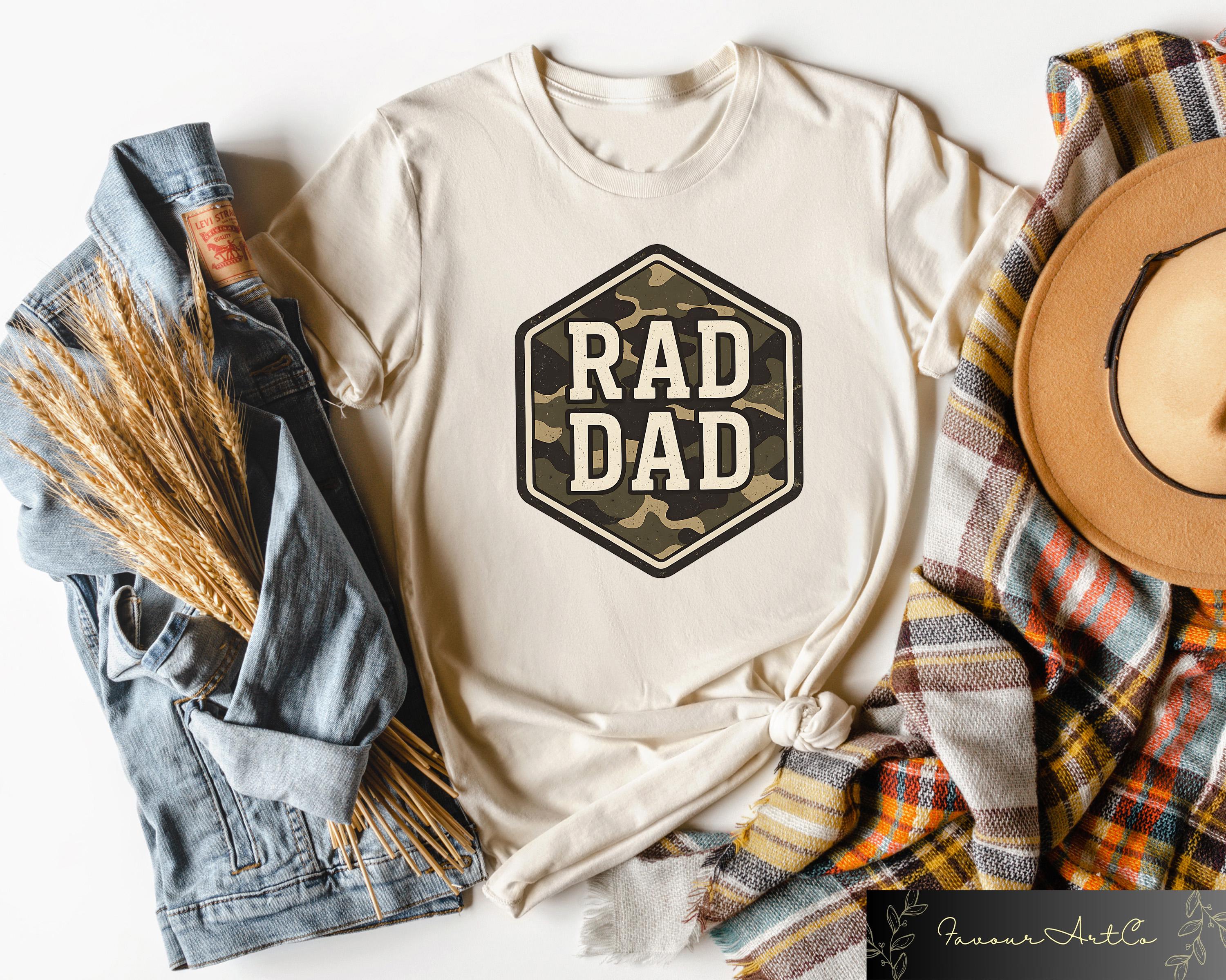 Retro Comfort Rad Dad T shirt Camo Dad Shirt Father39s Day Crewneck Hunter Daddy Gift Camouflage Father39s Day Outfit Dad39s Birthday Tee Graphic Tee – Soft Feel · Must-Have Style