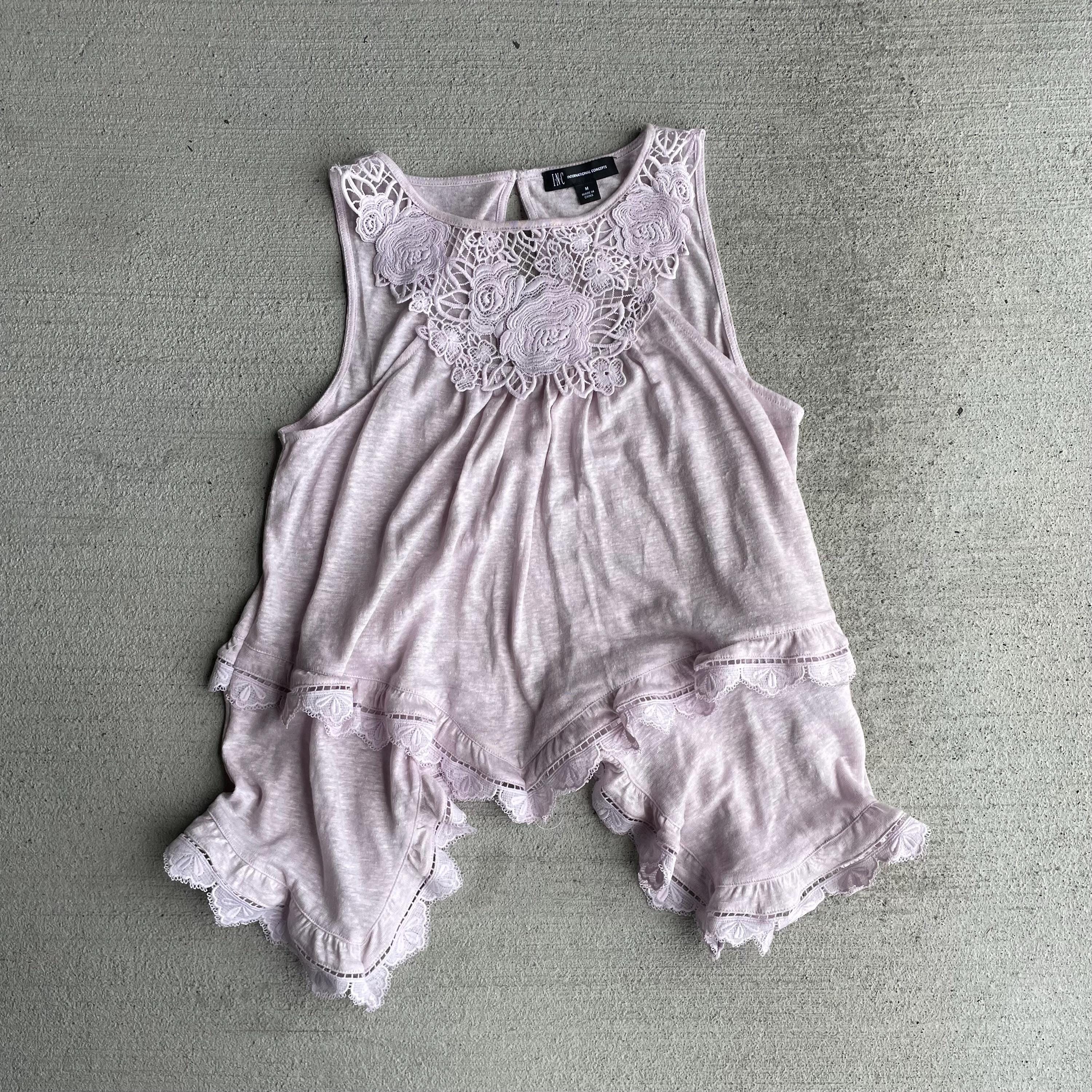 y2k vintage 0039s linen lavender pastel crochet asymmetrical fairy tank boho size sm Tank Top – Warm & Stylish · Perfect For Daily Wear