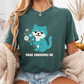 Funny Cute Cat Holding Flowers Unisex Garment Dyed T shirt Rage Consumes Me Sarcastic and Sassy Quote Cat Lover Gift Novelty Tee Graphic Tee – Easygoing Wear · Trending Graphic Apparel